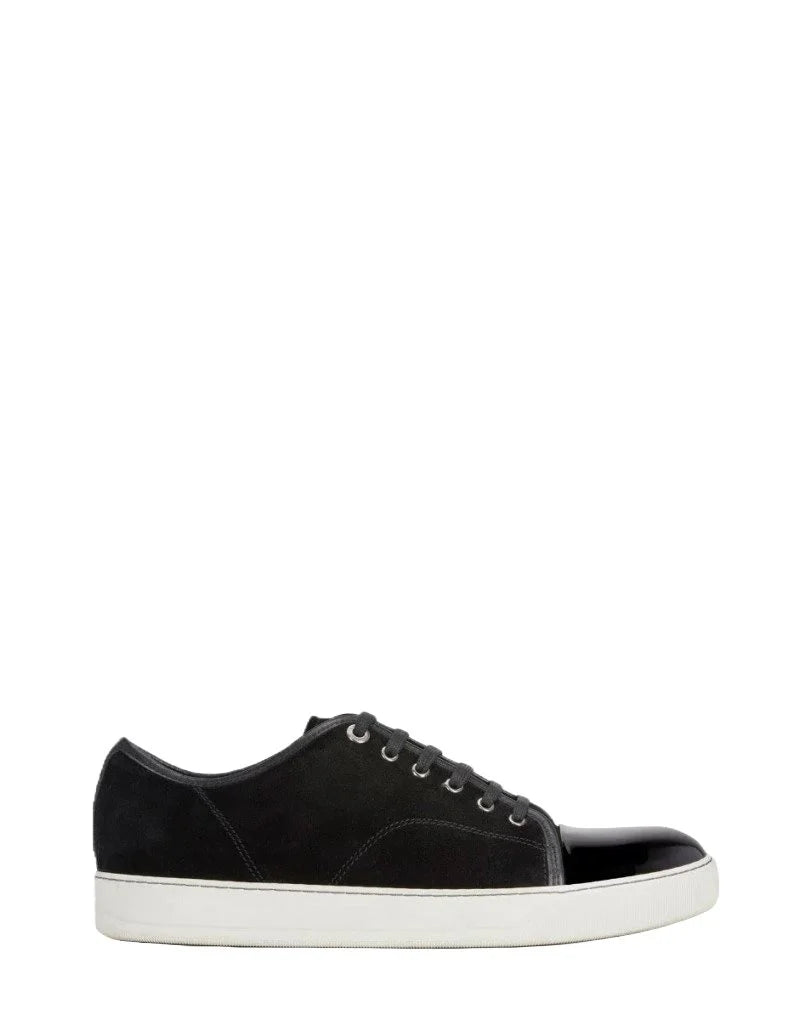 Lanvin Sued and Patent Captoe Sneaker